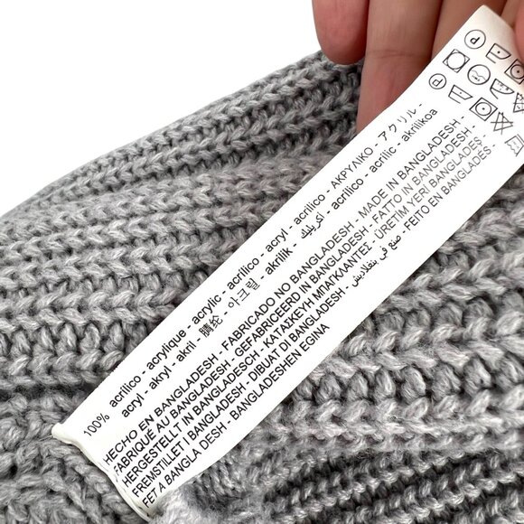 Bershka Chunky Turtleneck Sweater Gray Size Medium - Picture 9 of 10